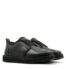 UGG Mens Slippers Flex Leather Black 