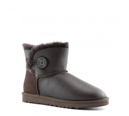 UGG Mini Bailey Button Metallic Chocolate