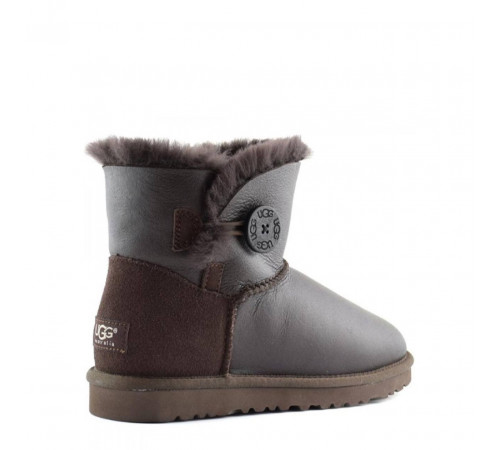 UGG Mini Bailey Button Metallic Chocolate