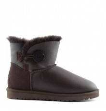 UGG Mini Bailey Button Metallic Chocolate