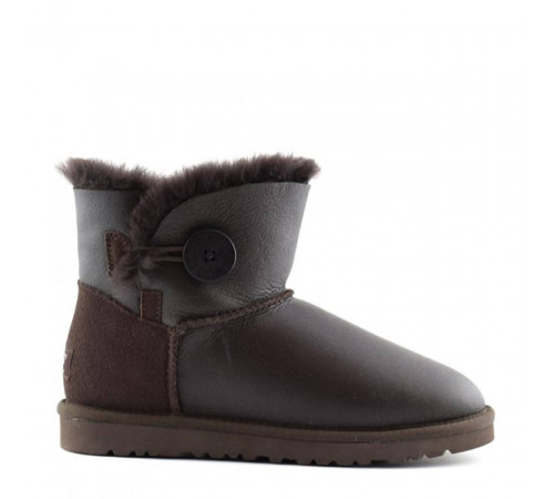 UGG Mini Bailey Button Metallic Chocolate