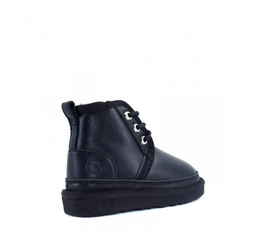 UGG Kids Neumel Zip Leather Black 