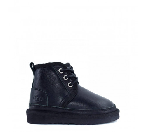 UGG Kids Neumel Zip Leather Black 
