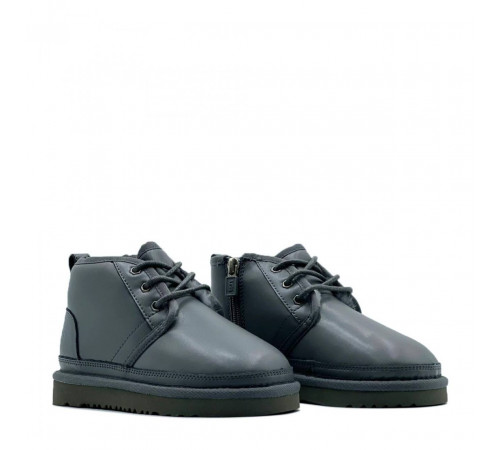 UGG Kids Neumel Zip Leather Grey 