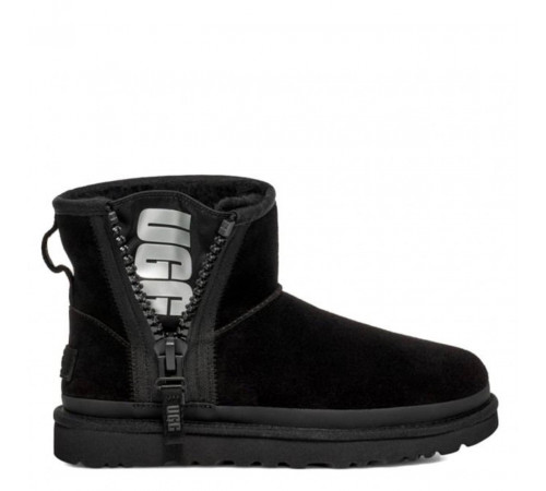 UGG Classic Mini Zipper Tape Logo Black