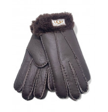 UGG Men Sheepskin Gloves Leather Chocolate 