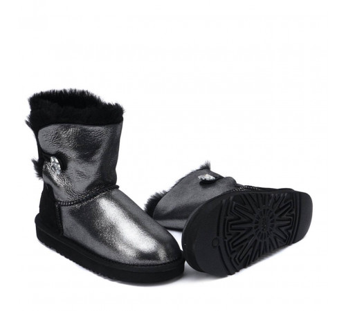 UGG Kids Bailey Button I Do Black 
