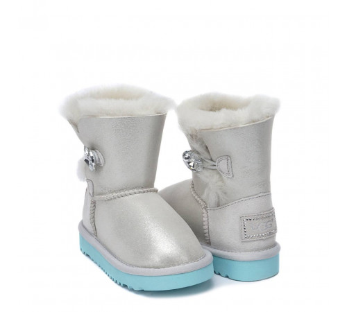 UGG Kids Bailey Button I Do White 