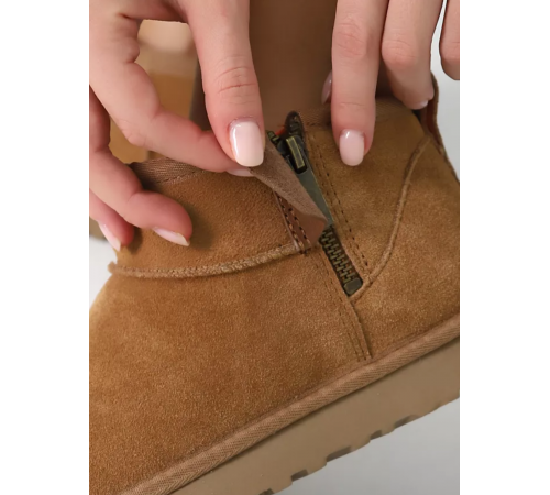 UGG Men Classic Ultra Mini ZIP Chestnut 