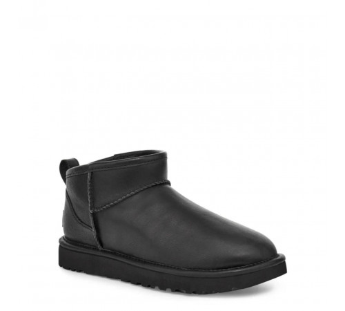 Ugg Mens Classic Ultra Mini Leather Black 