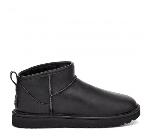 Ugg Mens Classic Ultra Mini Leather Black 