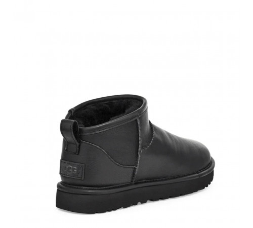 Ugg Mens Classic Ultra Mini Leather Black 