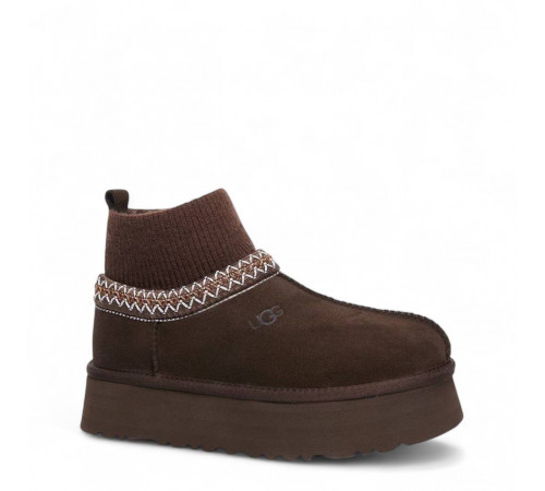 UGG Tazz Platform Knit Chocolate