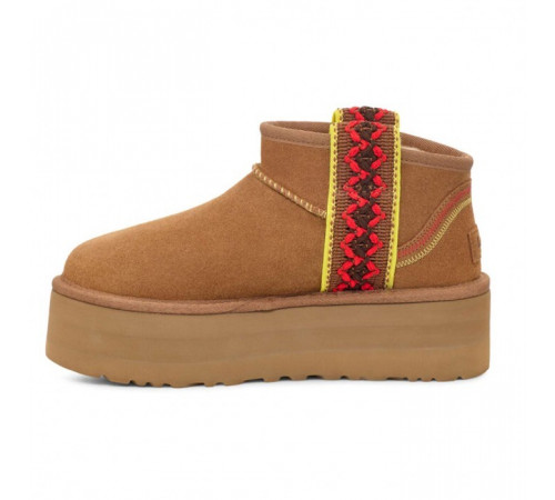 UGG Classic Ultra Mini Braid Platform Chestnut
