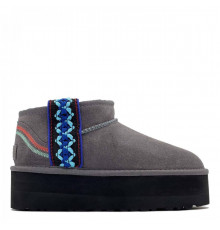 UGG Classic Ultra Mini Braid Platform Grey