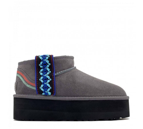 UGG Classic Ultra Mini Braid Platform Grey