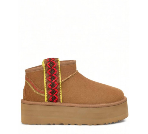 UGG Classic Ultra Mini Braid Platform Chestnut